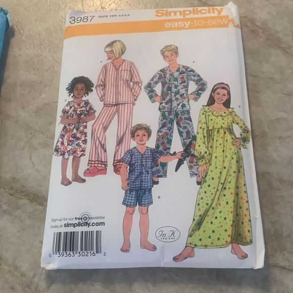 2 Simplicity Youth Pajama Patterns - Picture 2 of 5